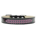 Unconditional Love Two Row Bright Pink Crystal Dog CollarBlack Ice Cream Size 14 UN847249